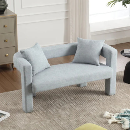Modern Chenille Loveseat Sofa, Comfy Upholstered 2-Seater Sofa, Mint Green, Chenille, 51.18'' H x 23.62'' W x 25.59'' D-海智集-Default-
