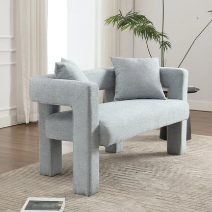 Modern Chenille Loveseat Sofa, Comfy Upholstered 2-Seater Sofa, Mint Green, Chenille, 51.18'' H x 23.62'' W x 25.59'' D-海智集-Default-