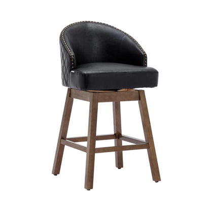 COOLMORE Bar Stools Set of 2 Counter Height Chairs with Footrest for Kitchen, Dining Room And 360 Degree Swivel-海智集-Default-