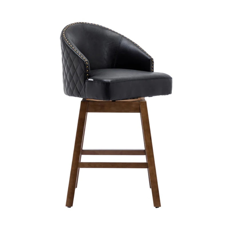 COOLMORE Bar Stools Set of 2 Counter Height Chairs with Footrest for Kitchen, Dining Room And 360 Degree Swivel-海智集-Default-