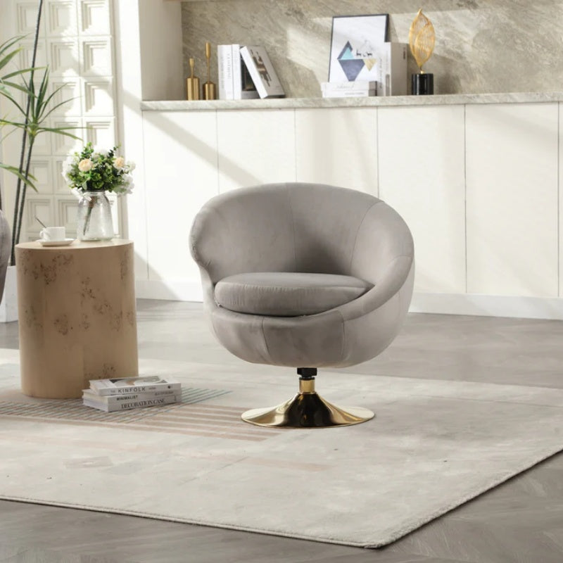 360 Degree Swivel Cuddle Barrel Accent Chairs, Round Armchairs with Wide Upholstered, Fluffy Fabric Chair for Living Room, Bedroom, Office, Waiting Rooms-海智集-Default-