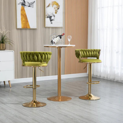 COOLMORE Swivel Bar Stools Set of 2 Adjustable Counter Height Chairs with Footrest for Kitchen, Dining Room 2PC/SET-海智集-Default-
