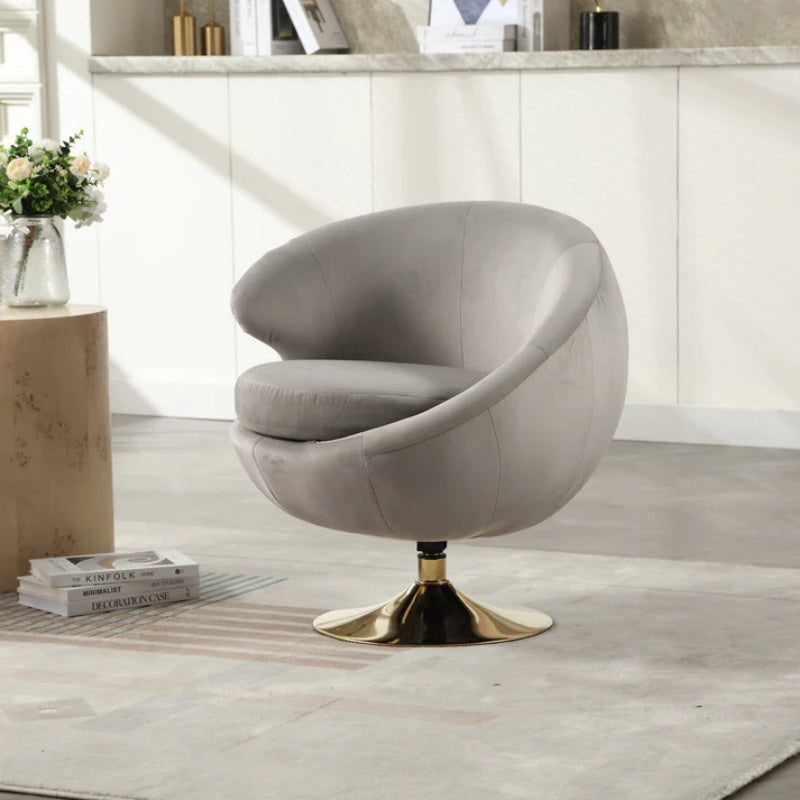 360 Degree Swivel Cuddle Barrel Accent Chairs, Round Armchairs with Wide Upholstered, Fluffy Fabric Chair for Living Room, Bedroom, Office, Waiting Rooms-海智集-Default-