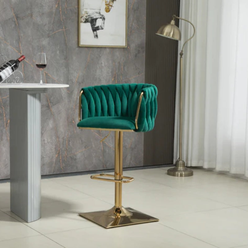 COOLMORE Vintage Bar Stools with Back and Footrest Counter Height Dining Chairs 2PC/SET-海智集-Default-