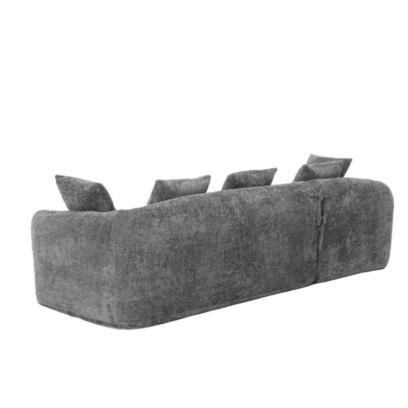 COOLMORE Boucle Sofa 3 Seater for Living Room Oversized Comfy Sofa L-Shape Sofa Couch with Chaise Home Furniture Sleeper Sectional Sofa for Apartment, Office Left Hand Facing (Gray)-海智集-Default-