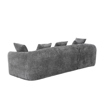 COOLMORE Boucle Sofa 3 Seater for Living Room Oversized Comfy Sofa L-Shape Sofa Couch with Chaise Home Furniture Sleeper Sectional Sofa for Apartment, Office Left Hand Facing (Gray)-海智集-Default-