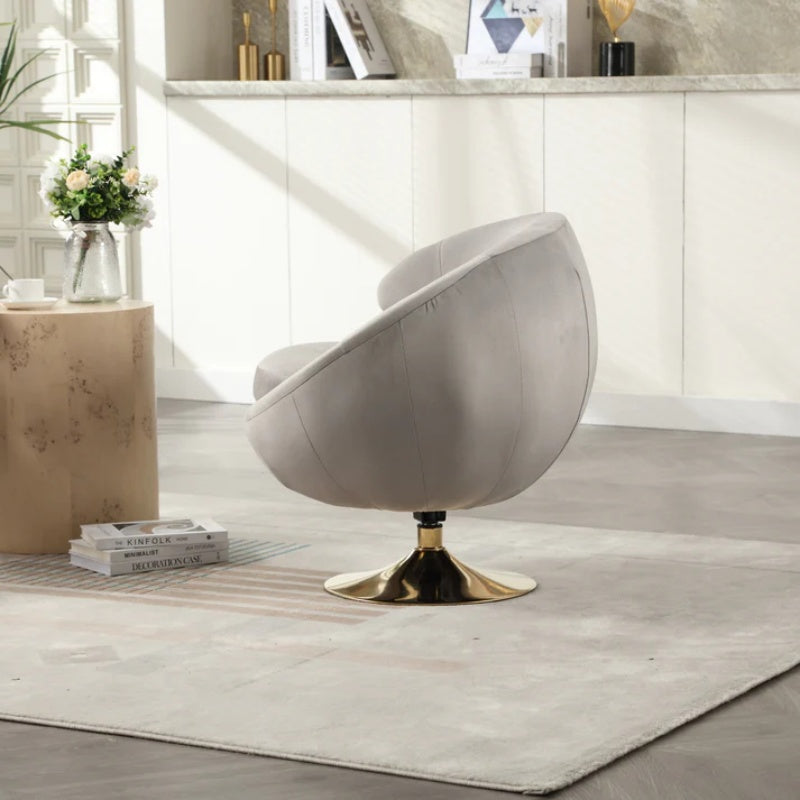 360 Degree Swivel Cuddle Barrel Accent Chairs, Round Armchairs with Wide Upholstered, Fluffy Fabric Chair for Living Room, Bedroom, Office, Waiting Rooms-海智集-Default-