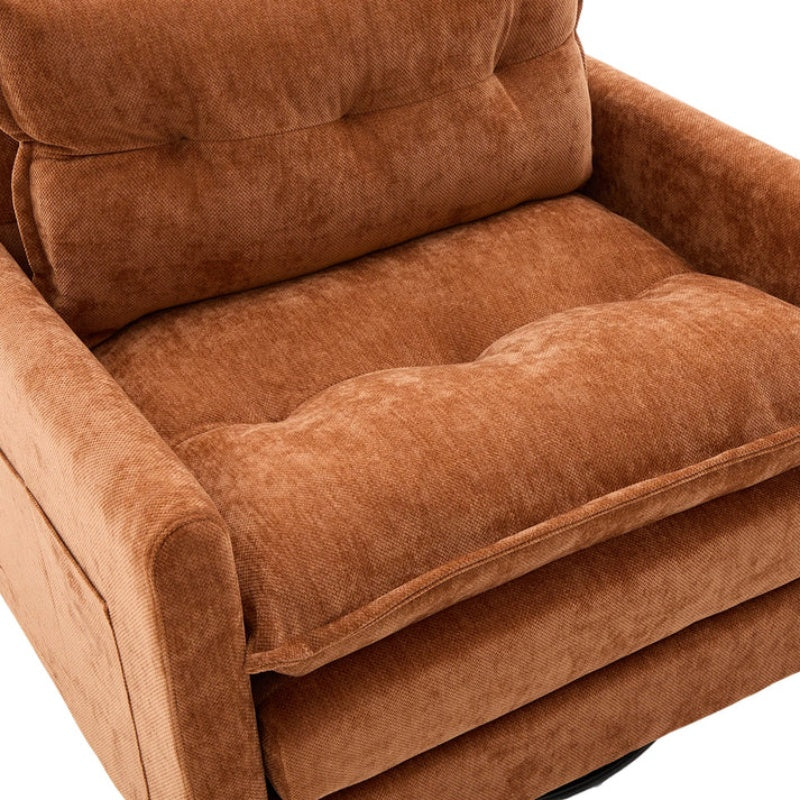 UNITED WE WIN Swivel Barrel Chair - Mid Century Modern Chair, Thick Padded Arm Chair with Solid Metal Base, Comfortable Single Sofa Chair, Swivel Accent Chair for Living Room Bedroom-海智集-Default-