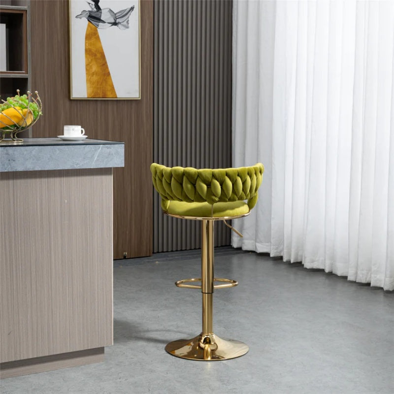 COOLMORE Swivel Bar Stools Set of 2 Adjustable Counter Height Chairs with Footrest for Kitchen, Dining Room 2PC/SET-海智集-Default-