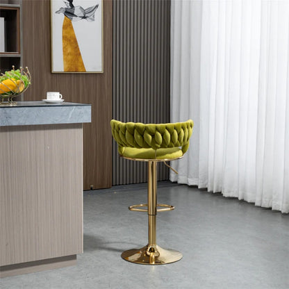 COOLMORE Swivel Bar Stools Set of 2 Adjustable Counter Height Chairs with Footrest for Kitchen, Dining Room 2PC/SET-海智集-Default-