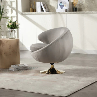 360 Degree Swivel Cuddle Barrel Accent Chairs, Round Armchairs with Wide Upholstered, Fluffy Fabric Chair for Living Room, Bedroom, Office, Waiting Rooms-海智集-Default-