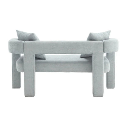 Modern Chenille Loveseat Sofa, Comfy Upholstered 2-Seater Sofa, Mint Green, Chenille, 51.18'' H x 23.62'' W x 25.59'' D-海智集-Default-