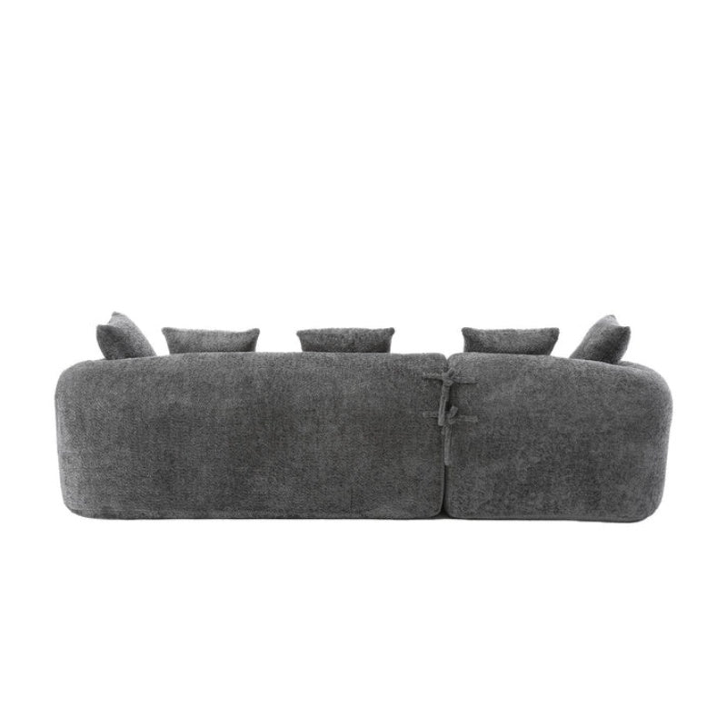COOLMORE Boucle Sofa 3 Seater for Living Room Oversized Comfy Sofa L-Shape Sofa Couch with Chaise Home Furniture Sleeper Sectional Sofa for Apartment, Office Left Hand Facing (Gray)-海智集-Default-
