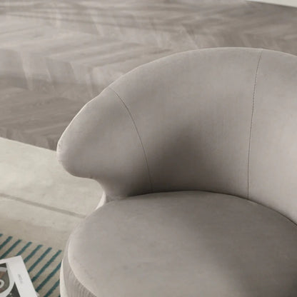 360 Degree Swivel Cuddle Barrel Accent Chairs, Round Armchairs with Wide Upholstered, Fluffy Fabric Chair for Living Room, Bedroom, Office, Waiting Rooms-海智集-Default-