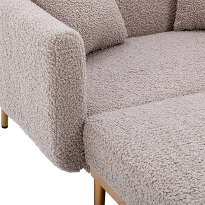 COOLMORE fashionable and classic style chaise lounge chair / accent chair for Living Room, bedroom (Grey Teddy)-海智集-Default-