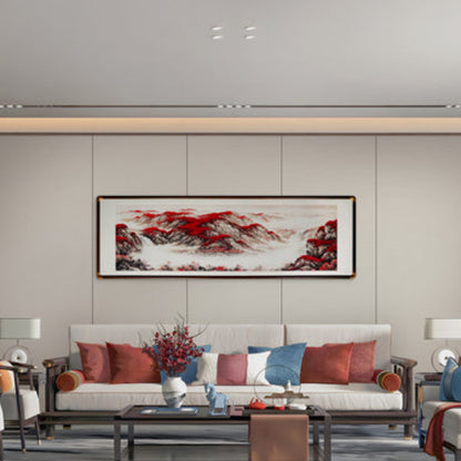 3D Floral Embossed Wall Decor - New Chinese Style Handmade Texture Art-海智集-