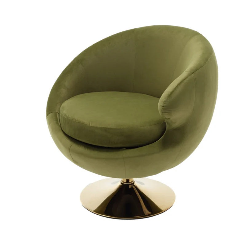 360 Degree Swivel Cuddle Barrel Accent Chairs, Round Armchairs with Wide Upholstered, Fluffy Fabric Chair for Living Room, Bedroom, Office, Waiting Rooms-海智集-Default-