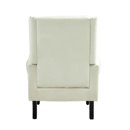 COOLMORE Wood Frame Armchair, Modern Accent Chair Lounge Chair with Sturdy Wood Legs for Living Room Bedroom (Beige)-海智集-Default-