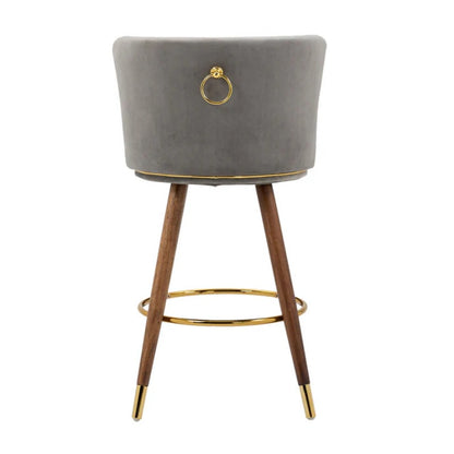 COOLMORE Counter Height Bar Stools Set of 2 for Kitchen Counter Solid Wood Legs with a fixed height of 360 degrees-海智集-Default-