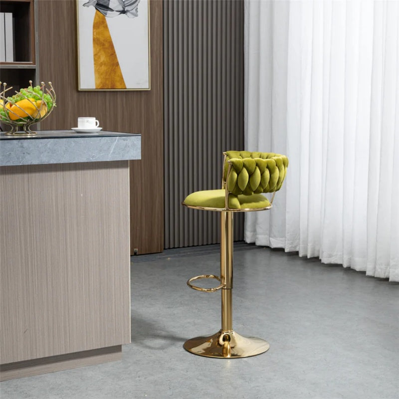 COOLMORE Swivel Bar Stools Set of 2 Adjustable Counter Height Chairs with Footrest for Kitchen, Dining Room 2PC/SET-海智集-Default-