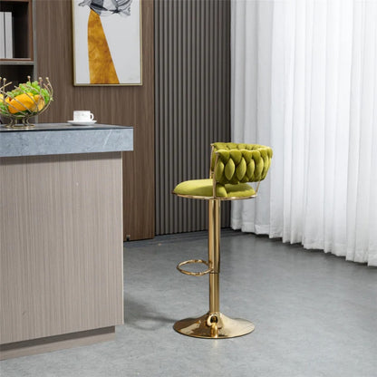 COOLMORE Swivel Bar Stools Set of 2 Adjustable Counter Height Chairs with Footrest for Kitchen, Dining Room 2PC/SET-海智集-Default-