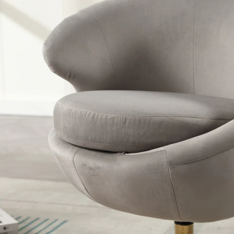 360 Degree Swivel Cuddle Barrel Accent Chairs, Round Armchairs with Wide Upholstered, Fluffy Fabric Chair for Living Room, Bedroom, Office, Waiting Rooms-海智集-Default-