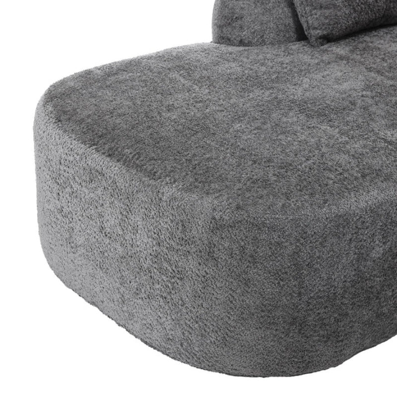 COOLMORE Boucle Sofa 3 Seater for Living Room Oversized Comfy Sofa L-Shape Sofa Couch with Chaise Home Furniture Sleeper Sectional Sofa for Apartment, Office Left Hand Facing (Gray)-海智集-Default-