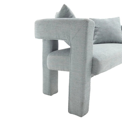Modern Chenille Loveseat Sofa, Comfy Upholstered 2-Seater Sofa, Mint Green, Chenille, 51.18'' H x 23.62'' W x 25.59'' D-海智集-Default-