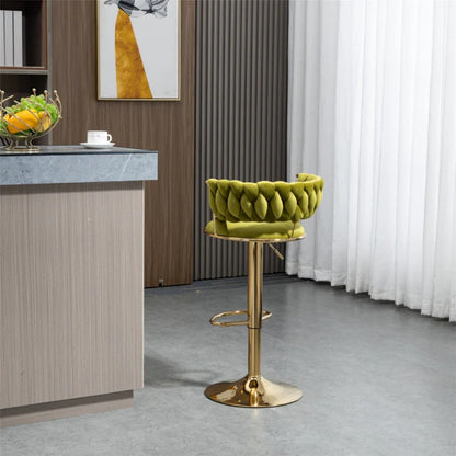 COOLMORE Swivel Bar Stools Set of 2 Adjustable Counter Height Chairs with Footrest for Kitchen, Dining Room 2PC/SET-海智集-Default-