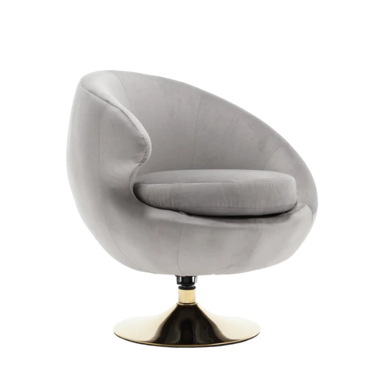 360 Degree Swivel Cuddle Barrel Accent Chairs, Round Armchairs with Wide Upholstered, Fluffy Fabric Chair for Living Room, Bedroom, Office, Waiting Rooms-海智集-Default-