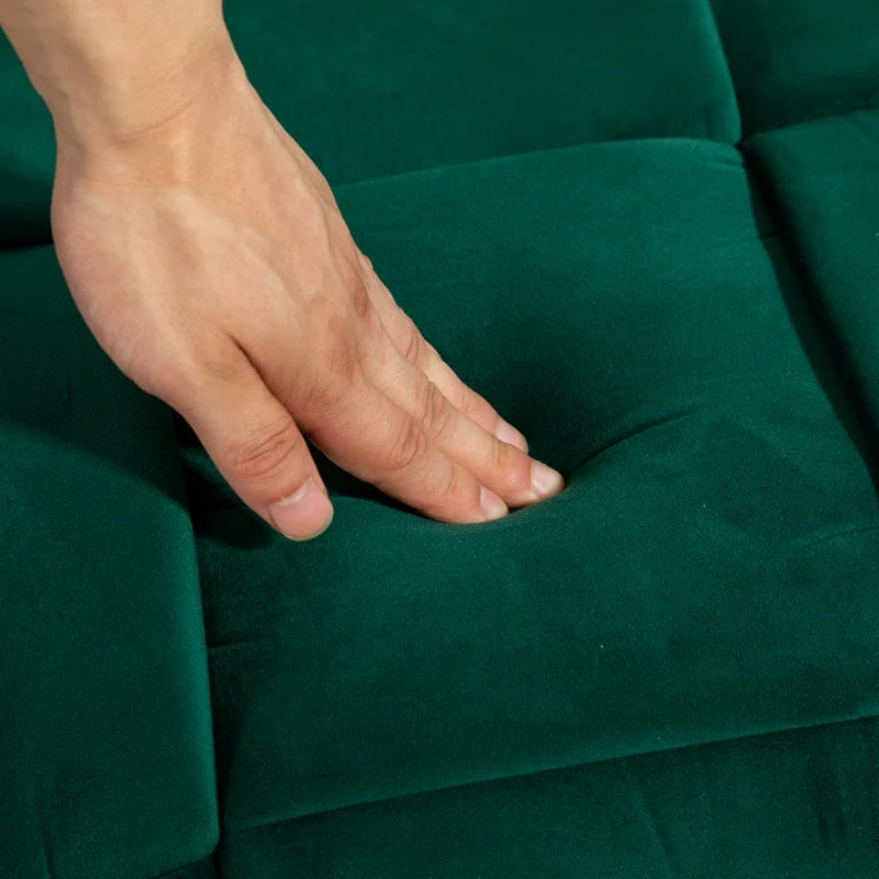 Green Upholstered Fabric Storage Ottoman Bench with Safety Hinge for Living Room & Bedroom-海智集-Default-