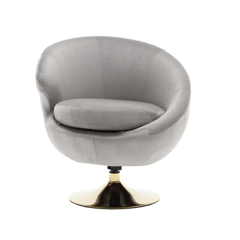 360 Degree Swivel Cuddle Barrel Accent Chairs, Round Armchairs with Wide Upholstered, Fluffy Fabric Chair for Living Room, Bedroom, Office, Waiting Rooms-海智集-Default-