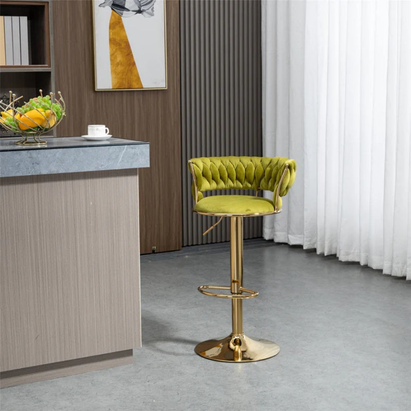 COOLMORE Swivel Bar Stools Set of 2 Adjustable Counter Height Chairs with Footrest for Kitchen, Dining Room 2PC/SET-海智集-Default-