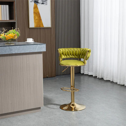 COOLMORE Swivel Bar Stools Set of 2 Adjustable Counter Height Chairs with Footrest for Kitchen, Dining Room 2PC/SET-海智集-Default-
