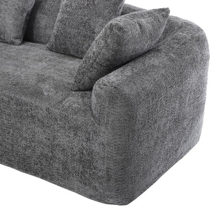 COOLMORE Boucle Sofa 3 Seater for Living Room Oversized Comfy Sofa L-Shape Sofa Couch with Chaise Home Furniture Sleeper Sectional Sofa for Apartment, Office Left Hand Facing (Gray)-海智集-Default-