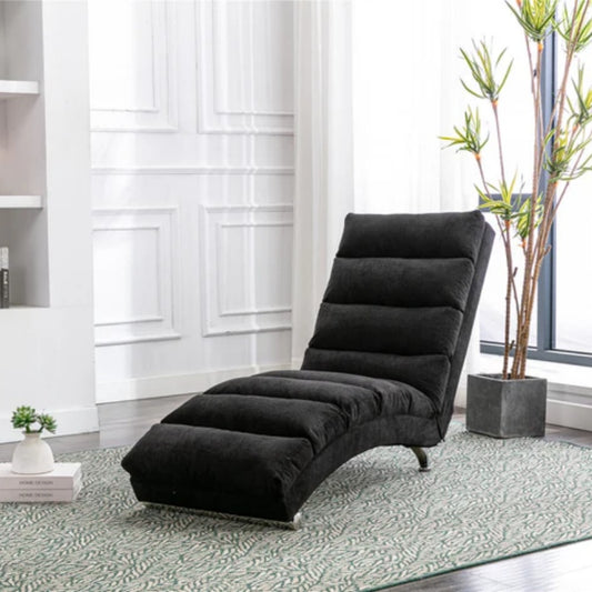 COOLMORE Linen Chaise Lounge Indoor Chair, Modern Long Lounger for Office or Living Room-海智集-Default-
