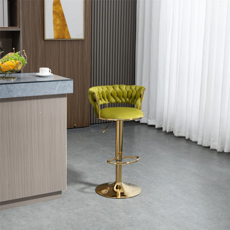 COOLMORE Swivel Bar Stools Set of 2 Adjustable Counter Height Chairs with Footrest for Kitchen, Dining Room 2PC/SET-海智集-Default-