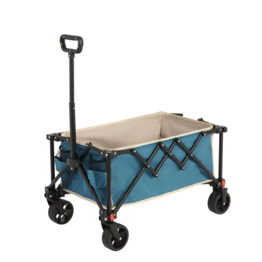 Folding Wagon Carts,Folding Wagon Cart with All Terrain Wheels,Heavy Duty Garden Carts with Adjustable Handle,Outdoor Utility Wagon for Camping Shopping Sports Fishing Blue-海智集-Default-
