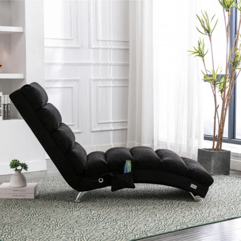 COOLMORE Linen Chaise Lounge Indoor Chair, Modern Long Lounger for Office or Living Room-海智集-Default-
