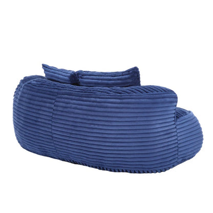 Bean Bag Sofa Lazy Sofa Durable Comfort Lounger High Back Chair for Adults and Kids, Indoor & Outdoor, Navy Corduroy-海智集-Default-