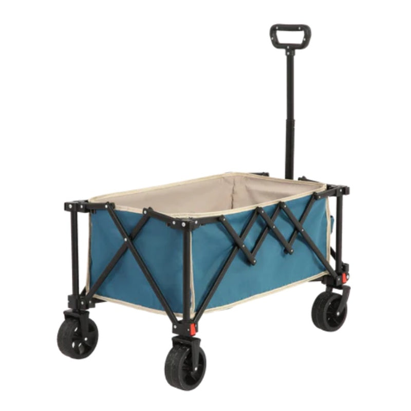 Folding Wagon Carts,Folding Wagon Cart with All Terrain Wheels,Heavy Duty Garden Carts with Adjustable Handle,Outdoor Utility Wagon for Camping Shopping Sports Fishing Blue-海智集-Default-