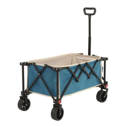 Folding Wagon Carts,Folding Wagon Cart with All Terrain Wheels,Heavy Duty Garden Carts with Adjustable Handle,Outdoor Utility Wagon for Camping Shopping Sports Fishing Blue-海智集-Default-
