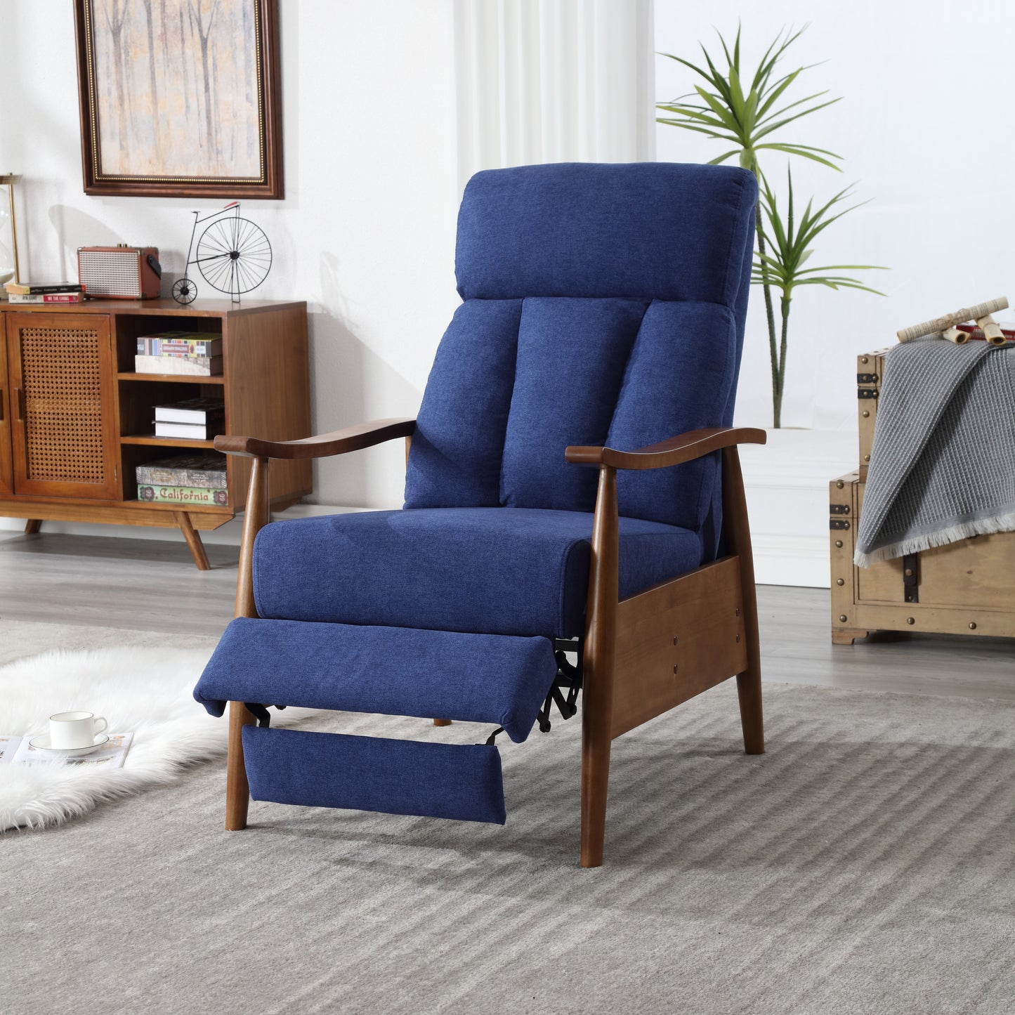 COOLMORE Wood Frame Armchair, Modern Accent Chair Lounge Chair for Living Room-海智集-Default-