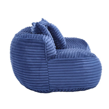 Bean Bag Sofa Lazy Sofa Durable Comfort Lounger High Back Chair for Adults and Kids, Indoor & Outdoor, Navy Corduroy-海智集-Default-