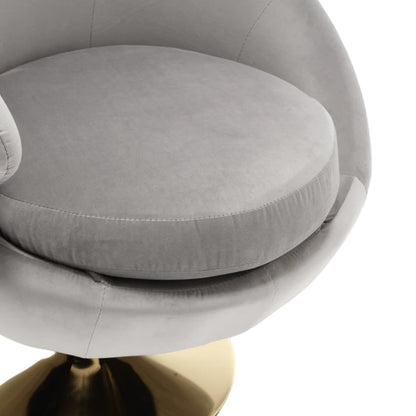 360 Degree Swivel Cuddle Barrel Accent Chairs, Round Armchairs with Wide Upholstered, Fluffy Fabric Chair for Living Room, Bedroom, Office, Waiting Rooms-海智集-Default-