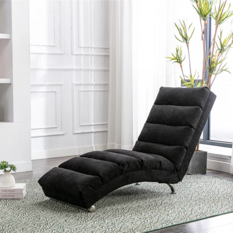 COOLMORE Linen Chaise Lounge Indoor Chair, Modern Long Lounger for Office or Living Room-海智集-Default-