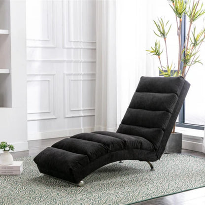 COOLMORE Linen Chaise Lounge Indoor Chair, Modern Long Lounger for Office or Living Room-海智集-Default-