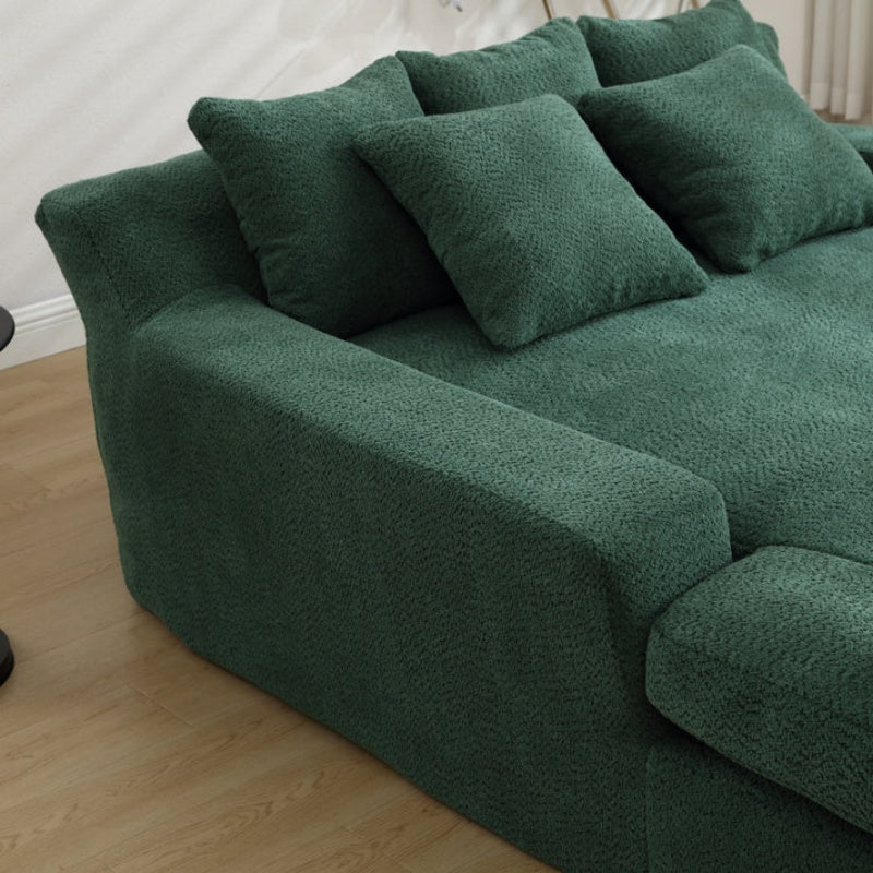 COOLMORE Chenille 2-seater lazy sofa With 5 back pillows,Comfy Sofa- Deep Seat Couch for Living Room,Club (Emerald)-海智集-Default-