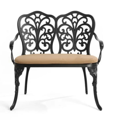 Cast aluminium bench with cushion-海智集-Default-