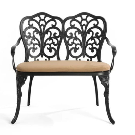 Cast aluminium bench with cushion-海智集-Default-